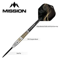Mission Almudena Fajardo Ayuso Darts - Steel Tip - 95% Tungsten - Gold PVD Milled Silver -Dart Shop ALMUDENAFAJARDO TUNGSTENDART3