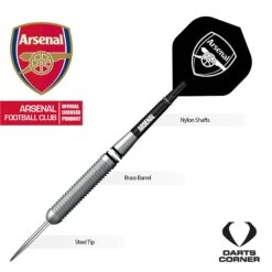 Arsenal FC Darts - Steel Tip Brass - Official Licensed - The Gunners - 22g -Dart Shop Arsenal FC Darts Steel Tip Brass D1417 22g 3