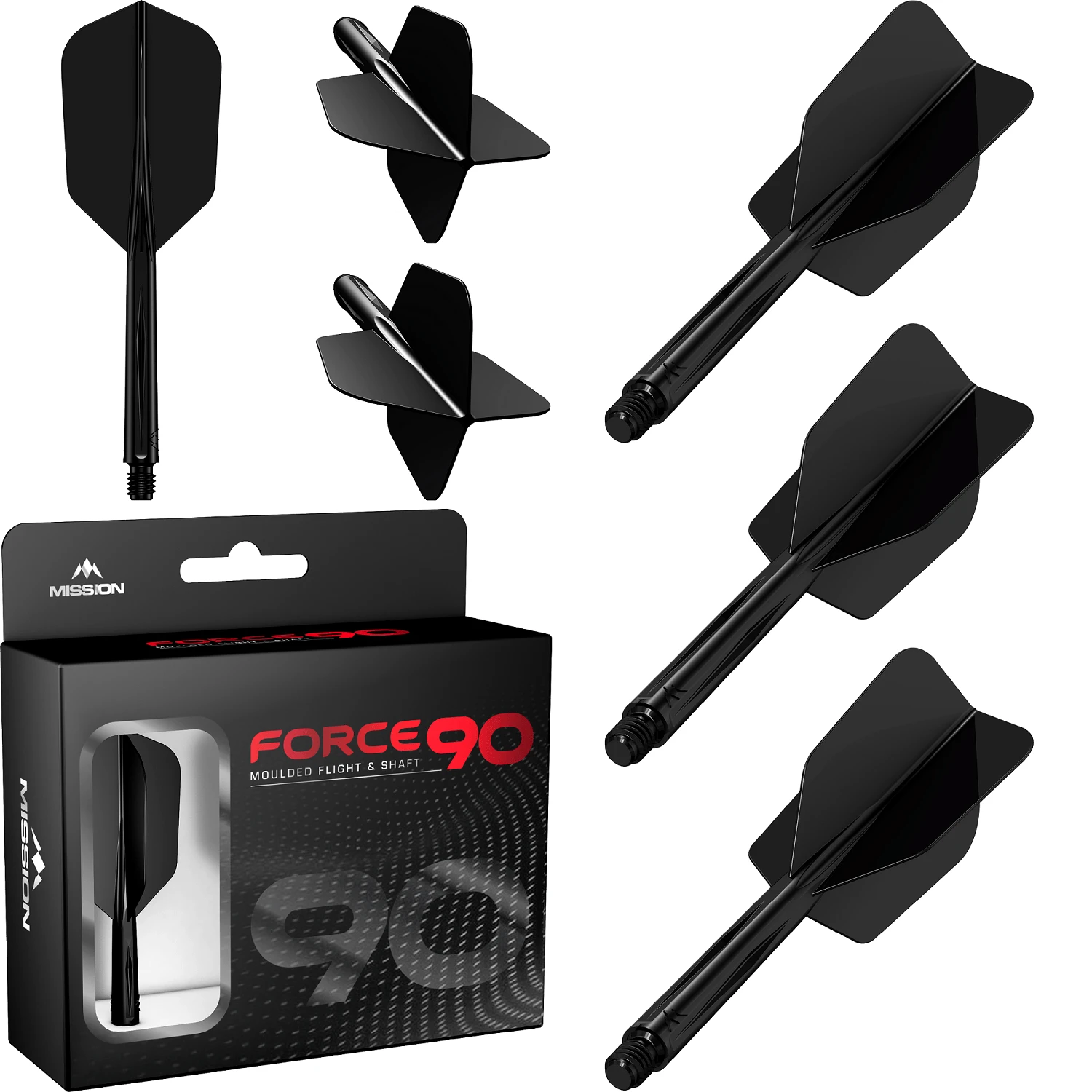 Mission Force 90 - New Moulded Flight & Shaft System - Black - Slim 4 Mission Force 90 - New Moulded Flight & Shaft System - Black - Slim - Image 4