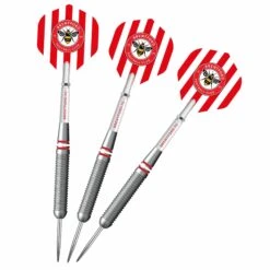 Brentford FC - Official Licensed - The Bees - Steel Tip Darts - Brass - 22g -Dart Shop Brentford FC Darts Steel Tip Brass 5