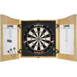 Unicorn Striker Home Darts Centre - Inc - Cabinet Dartboard Darts