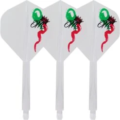 Condor AXE Dart Flights - Standard - Red Crown - Clear -Dart Shop Condor Jose Marques RedCrown Std White L1