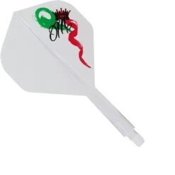 Condor AXE Dart Flights - Standard - Red Crown - Clear -Dart Shop Condor Jose Marques RedCrown Std White S2