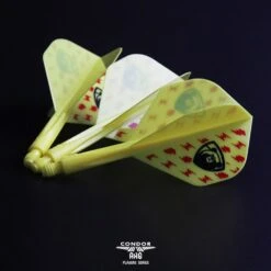 *Condor AXE Player Series Dart Flights - Miyu Miyawaki - Thunderbolt Bear - Standard - Yellow -Dart Shop Condor Thunderbolt Bear Dart Flights Std Yellow 4