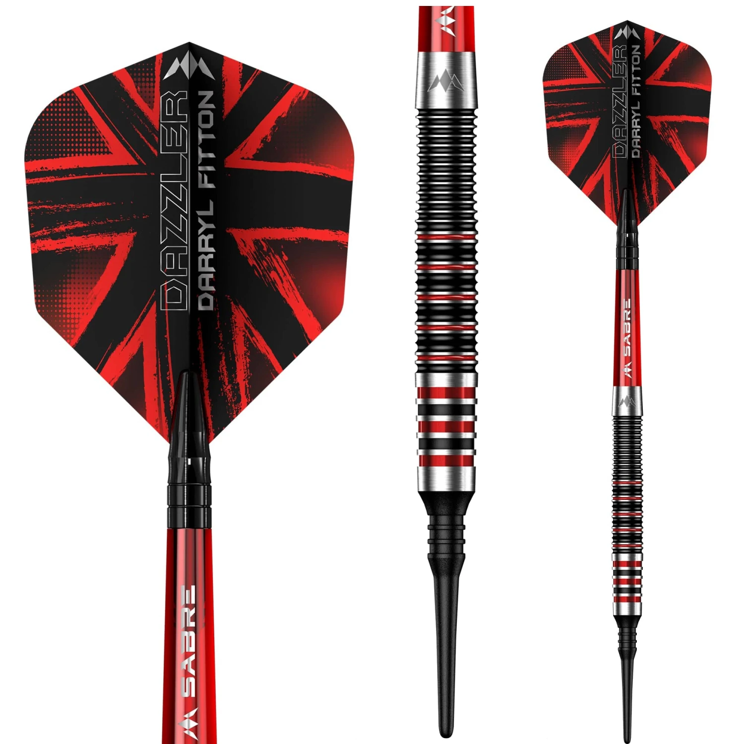 Mission Darryl Fitton Darts - Soft Tip - Electro Black & Red - The Dazzler - 18g 2 Mission Darryl Fitton Darts - Soft Tip - Electro Black & Red - The Dazzler - 18g - Image 2