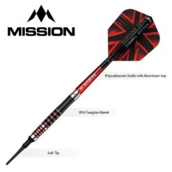 Mission Darryl Fitton Darts - Soft Tip - Electro Black & Red - The Dazzler - 18g 8 Mission Darryl Fitton Darts - Soft Tip - Electro Black & Red - The Dazzler - 18g -Dart Shop DARRYLFITTON SOFTTIPDART4