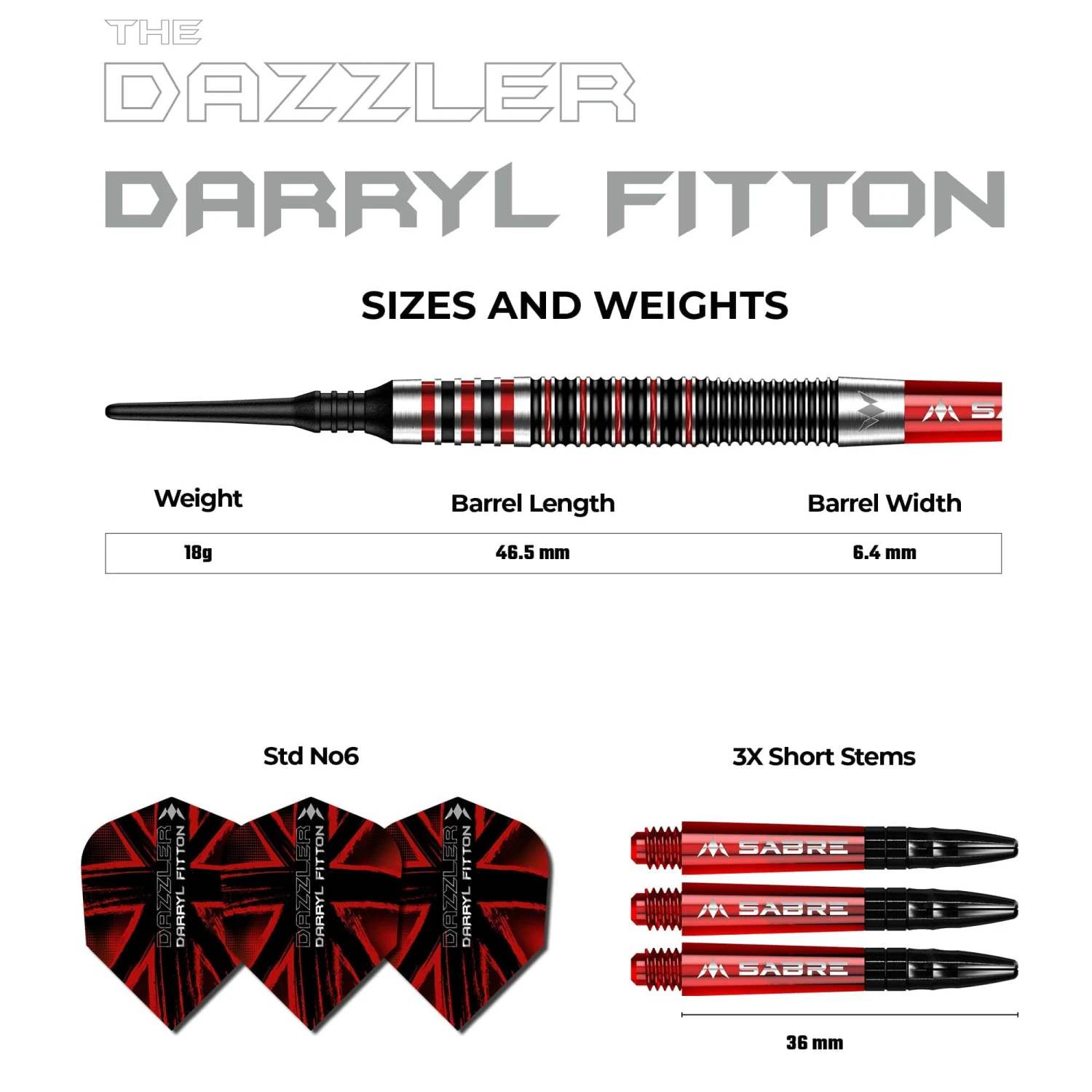 Mission Darryl Fitton Darts - Soft Tip - Electro Black & Red - The Dazzler - 18g 3 Mission Darryl Fitton Darts - Soft Tip - Electro Black & Red - The Dazzler - 18g - Image 3