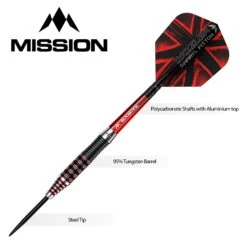 Mission Darryl Fitton Darts - Steel Tip - Electro Black & Red - The Dazzler 8 Mission Darryl Fitton Darts - Steel Tip - Electro Black & Red - The Dazzler -Dart Shop DARYLFITTON TUNGSTENDART4