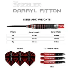 Mission Darryl Fitton Darts - Steel Tip - Electro Black & Red - The Dazzler 7 Mission Darryl Fitton Darts - Steel Tip - Electro Black & Red - The Dazzler -Dart Shop DARYLFITTON TUNGSTENDART5