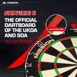 Mission Samurai II Dartboard - Ultra Thin Wire - Professional Board -Dart Shop DB023 1