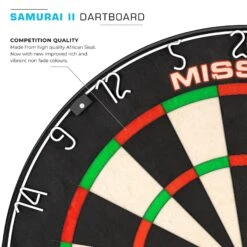 Mission Samurai II Dartboard - Ultra Thin Wire - Professional Board -Dart Shop DB023 7