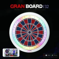 Granboard 132 - Professional Electronic - Soft Tip Dartboard - White -Dart Shop DB917 1