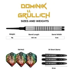Mission Dominik Grüllich Darts - Soft Tip - 95% Tungsten - Silver-Black Rings -Dart Shop DOMINIKGRULLICH SOFTTIPDART4