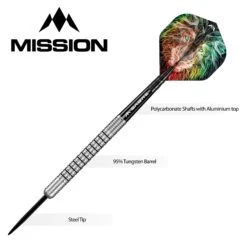 Mission Dominik Grüllich Darts - Steel Tip - 95% Tungsten - Silver-Black Rings -Dart Shop DOMINIKGRULLICH TUNGSTENDART3