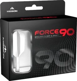Mission Force 90 - New Moulded Flight & Shaft System - White - Slim -Dart Shop Force90 Pack Slim White