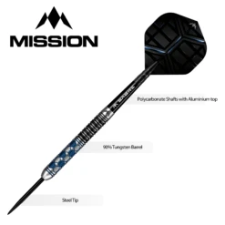 Mission Hexon Darts - Steel Tip - 90% - Blue PVD -Dart Shop HEXON TUNGSTENDART3