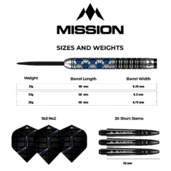 Mission Hexon Darts - Steel Tip - 90% - Blue PVD -Dart Shop HEXON TUNGSTENDART4
