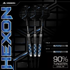 Mission Hexon Darts - Steel Tip - 90% - Blue PVD -Dart Shop HEXONDartsImageImage 5e68dfab 3cae 4199 b7f1 712d6d6813ef