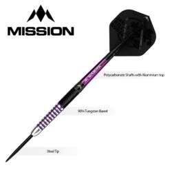 Mission James Hurrell Darts - Steel Tip - Hillbilly - Black & Purple -Dart Shop JAMESHURRELL TUNGSTENDART4