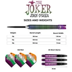 *Mission John O Shea Darts - Steel Tip - The Joker - Coral -Dart Shop JOHNOSHEA TUNGSTENDART5