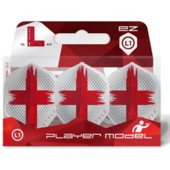 L-Style - EZ L-Flights - Integrated Champagne Ring - L1EZ - David Evans V2 -Dart Shop L Style Flights L1EZ David Evans v2 White Pack