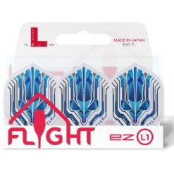 L-Style - EZ L-Flights - Integrated Champagne Ring - L1EZ Standard - Origin Series - Clear -Dart Shop L Style Flights Origins L1EZ Blue Pack