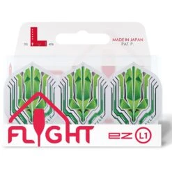 L-Style - EZ L-Flights - Integrated Champagne Ring - L1EZ Standard - Origin Series - Clear -Dart Shop L Style Flights Origins L1EZ Green Pack