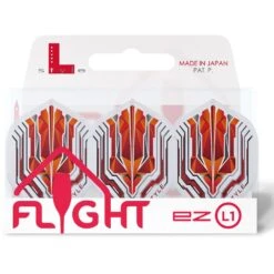 L-Style - EZ L-Flights - Integrated Champagne Ring - L1EZ Standard - Origin Series - Clear -Dart Shop L Style Flights Origins L1EZ Red pack