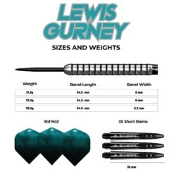 Mission Lewis Gurney Darts - Steel Tip - 95% Tungsten - Silver-Black Rings 9 Mission Lewis Gurney Darts - Steel Tip - 95% Tungsten - Silver-Black Rings -Dart Shop LEWISGURNEY TUNGSTENDART4