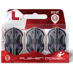 *L-Style - EZ L-Flights - Integrated Champagne Ring - L3EZ - Mike Valentin V3 - Clear White -Dart Shop LStyle Mike Valentin Dart Flights v3 L3 EZ CW 2