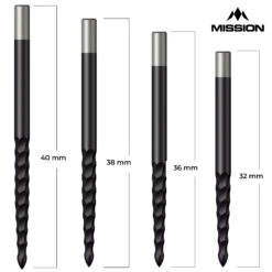 *Mission Lunar FS Dart Points - Spare Points - Rough Cut - Black 13 *Mission Lunar FS Dart Points - Spare Points - Rough Cut - Black -Dart Shop LUNAR FS BLACK6