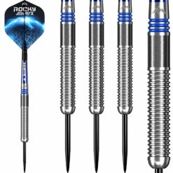 Mission Josh Rock Darts - Steel Tip - 80% - Rocky - Silver & Blue -Dart Shop Mission Josh Rock Darts Steel 80 Silver 3
