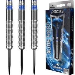 Mission Josh Rock Darts - Steel Tip - 80% - Rocky - Silver & Blue -Dart Shop Mission Josh Rock Darts Steel 80 Silver 4