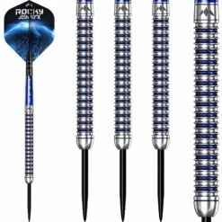 Mission Josh Rock Darts V2 - Steel Tip - 95% - Rocky - Silver & Blue PVD -Dart Shop Mission Josh Rock Darts Steel 95 V2 SilverBlue 3
