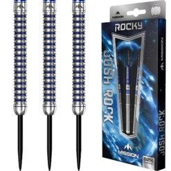 Mission Josh Rock Darts V2 - Steel Tip - 95% - Rocky - Silver & Blue PVD -Dart Shop Mission Josh Rock Darts Steel 95 V2 SilverBlue 4