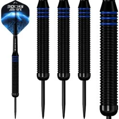 Mission Josh Rock Darts - Steel Tip - Brass - Rocky - Black & Blue -Dart Shop Mission Josh Rock Darts Steel Brass Black 3