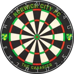 Norwich City FC - Official Licensed - The Canaries - Professional Dartboard - Crest With Name