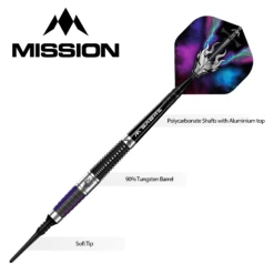 Mission Occult Darts - Soft Tip - 90% - Black & Coral PVD -Dart Shop OCCULT TUNGSTENSOFTDART3