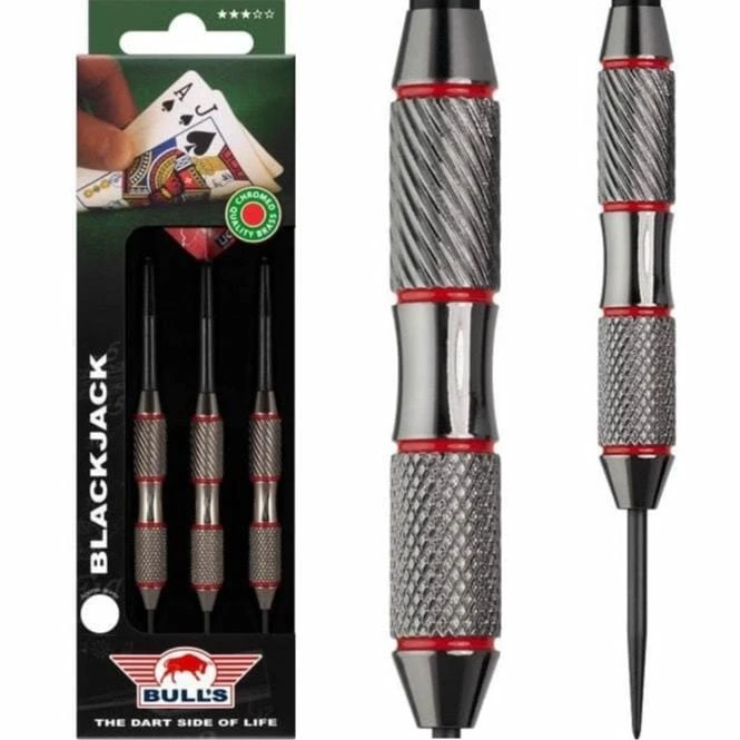Bulls Black Jack Darts - Steel Tip Chromed Brass - Red 1 Bulls Black Jack Darts - Steel Tip Chromed Brass - Red