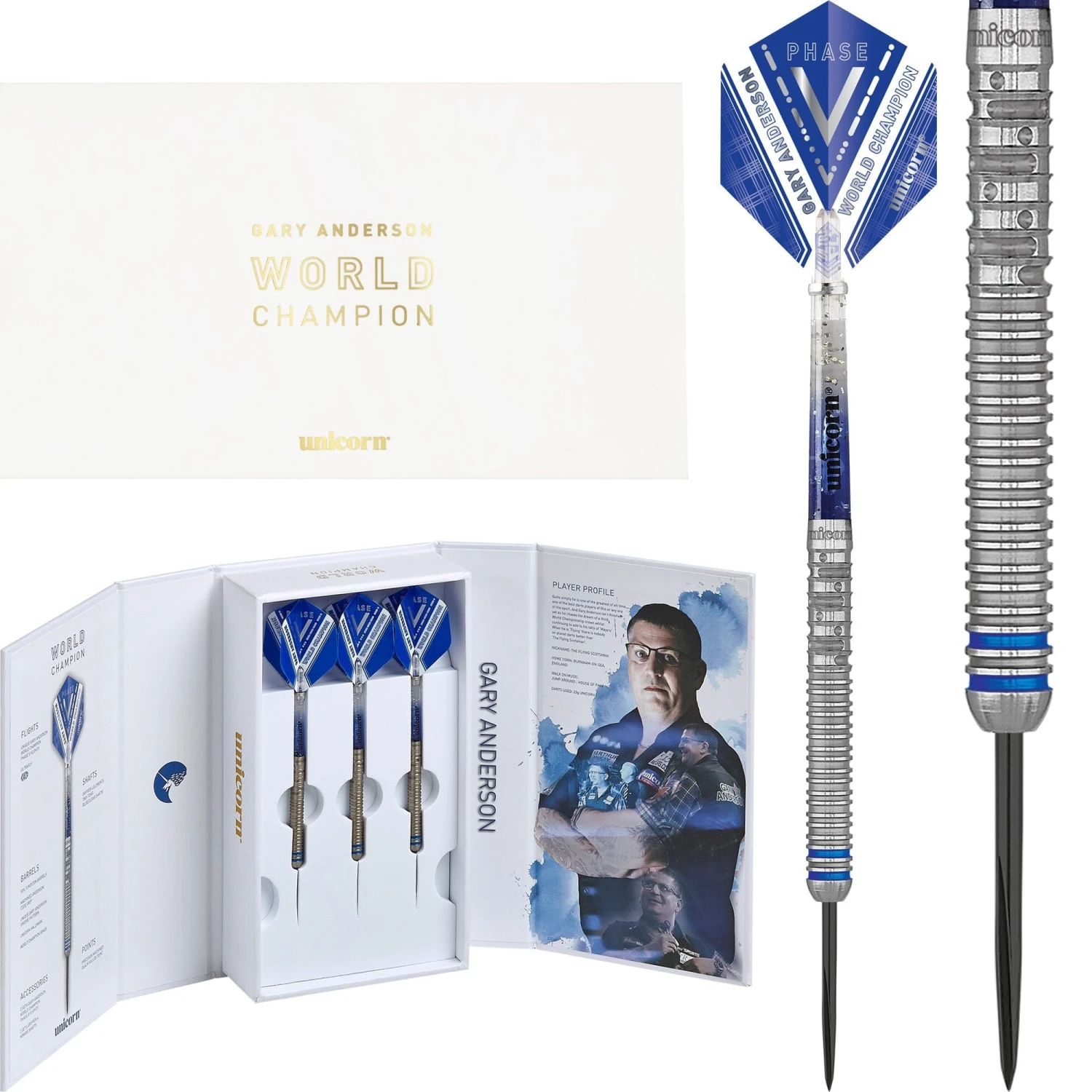 Unicorn Gary Anderson Darts - World Champion Steel Tip - Phase 5 1 Unicorn Gary Anderson Darts - World Champion Steel Tip - Phase 5