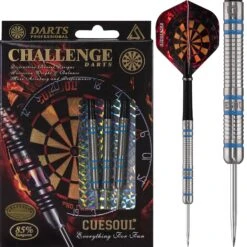 *Cuesoul - Steel Tip Tungsten Darts - Challenge - Shark - Blue