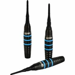 One80 Raise B Darts - Soft Tip - Black - Aqua Blue Rings -Dart Shop P D2913X PA Parent 1