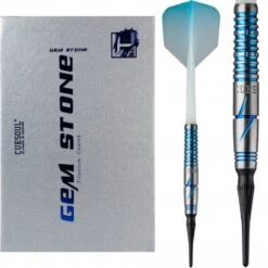 *Cuesoul - Soft Tip Tungsten Darts - Blue Gem Stone - Oil Paint Finish