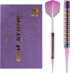 *Cuesoul - Soft Tip Tungsten Darts - Pink Gem Stone - Oil Paint Finish