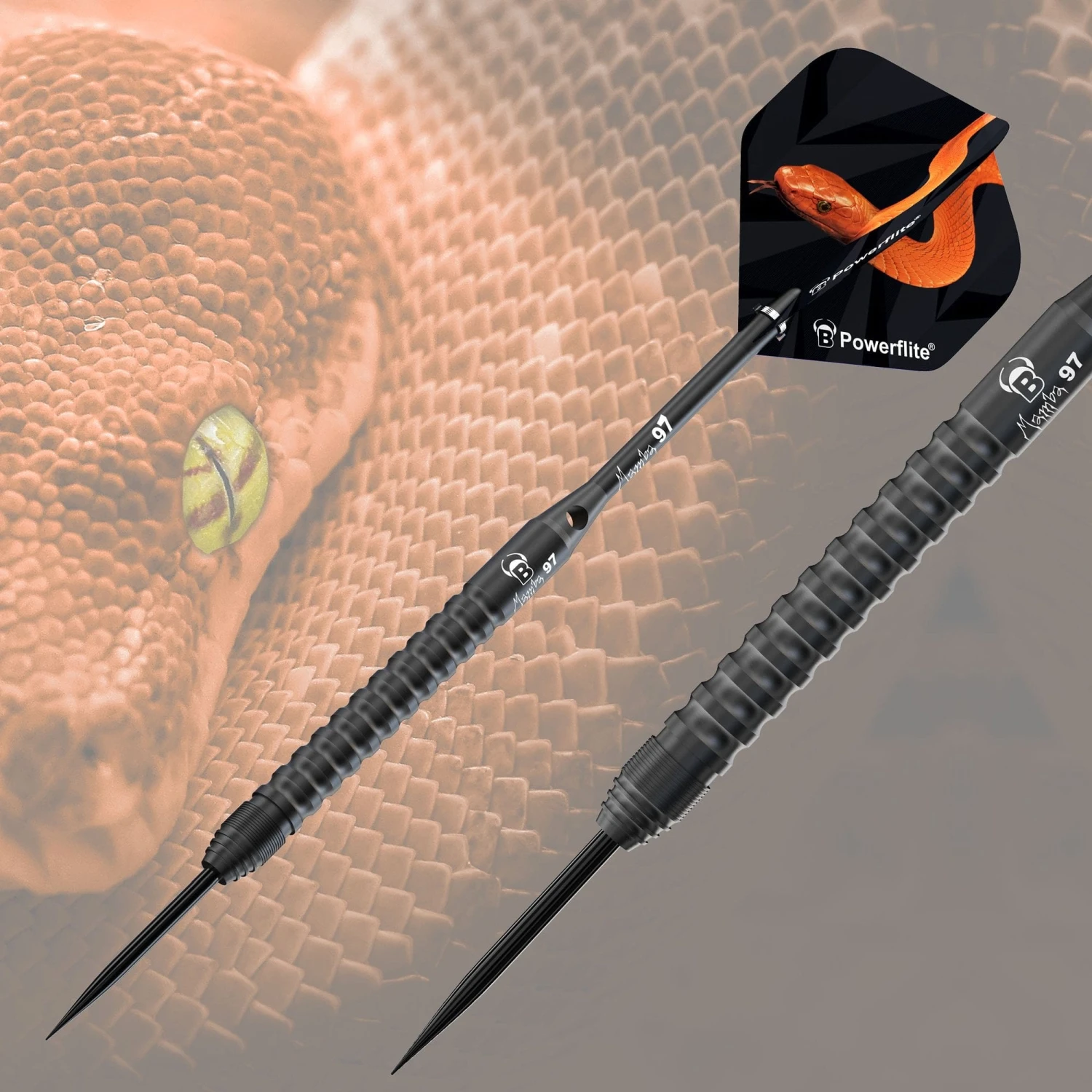 BULL'S Mamba 97 Darts - Steel Tip - M3 - Black Titanium 4 BULL'S Mamba 97 Darts - Steel Tip - M3 - Black Titanium - Image 4