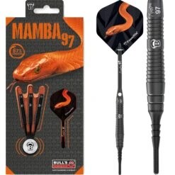 Dart Shop 11 BULL'S Mamba 97 Darts - Soft Tip - M4 - Black Titanium