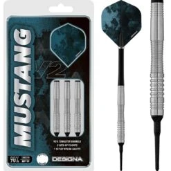 Designa Mustang V2 Darts - Soft Tip - Scallop - Silver
