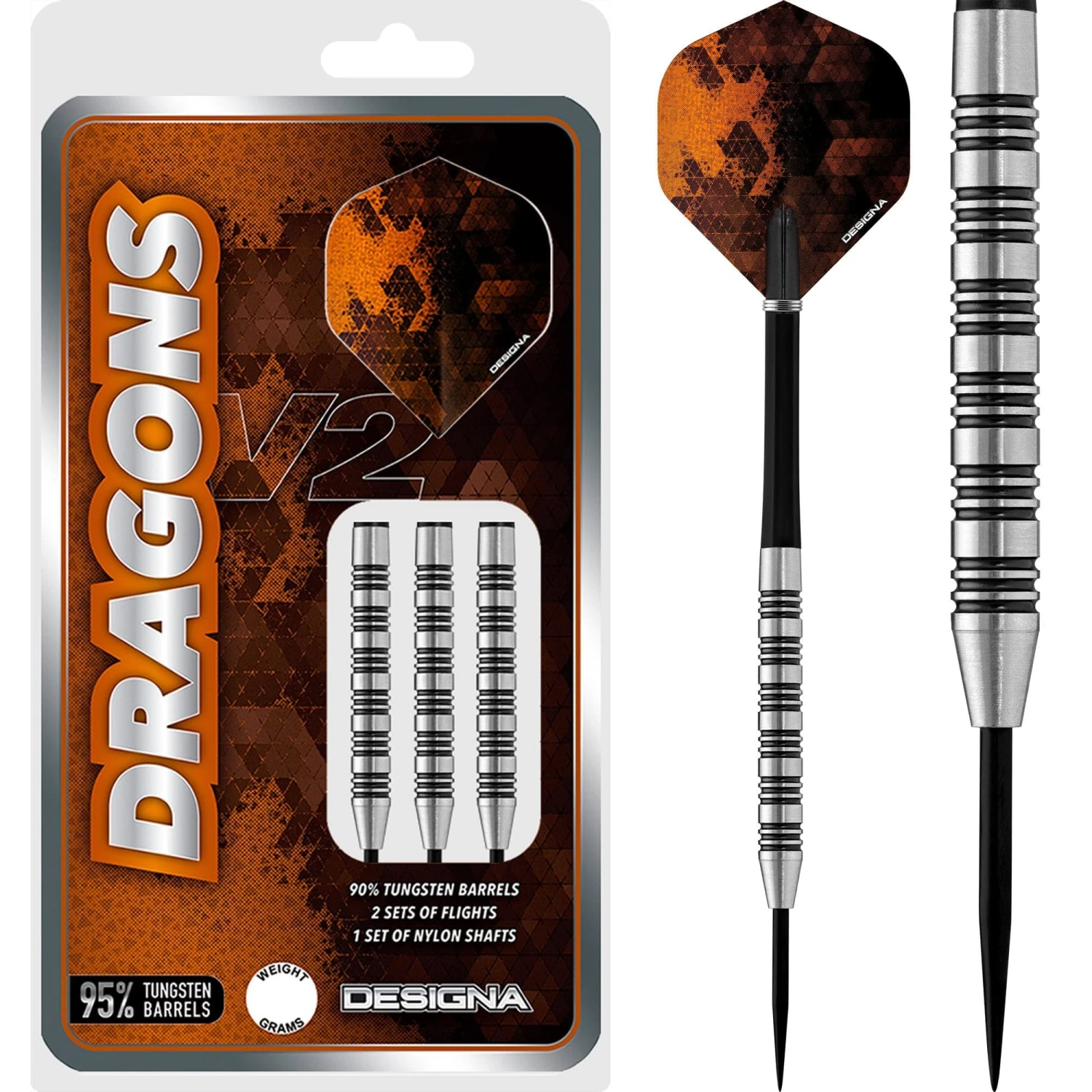 *Designa Dragons 95 V2 Darts - Steel Tip - 3 Ring 1 *Designa Dragons 95 V2 Darts - Steel Tip - 3 Ring