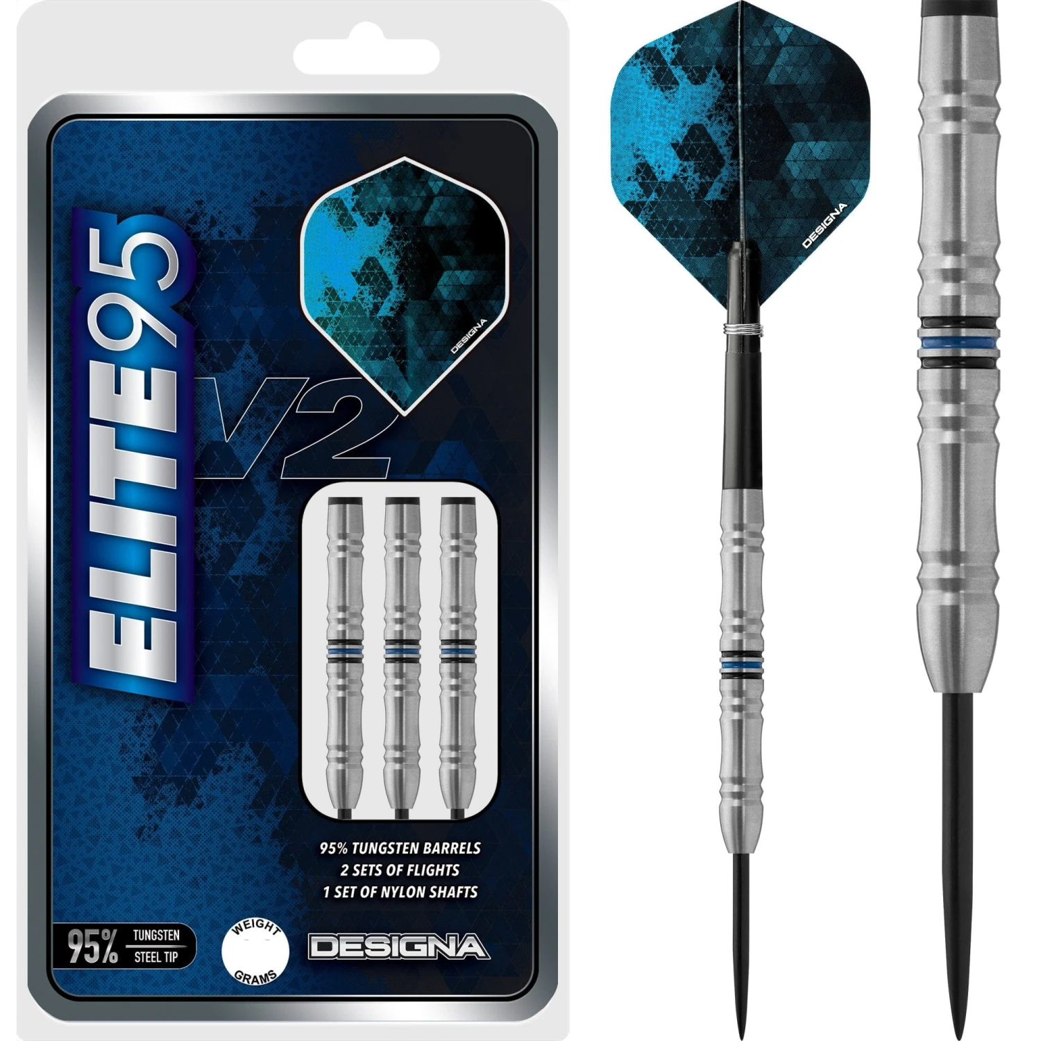 Designa Elite 95 V2 Darts - Steel Tip - M1 1 Designa Elite 95 V2 Darts - Steel Tip - M1