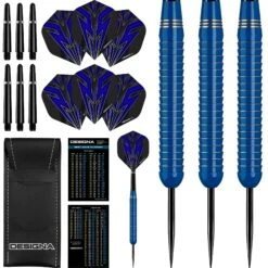 *Designa Mako Darts - Steel Tip Electro Brass - Shark Grip - Blue